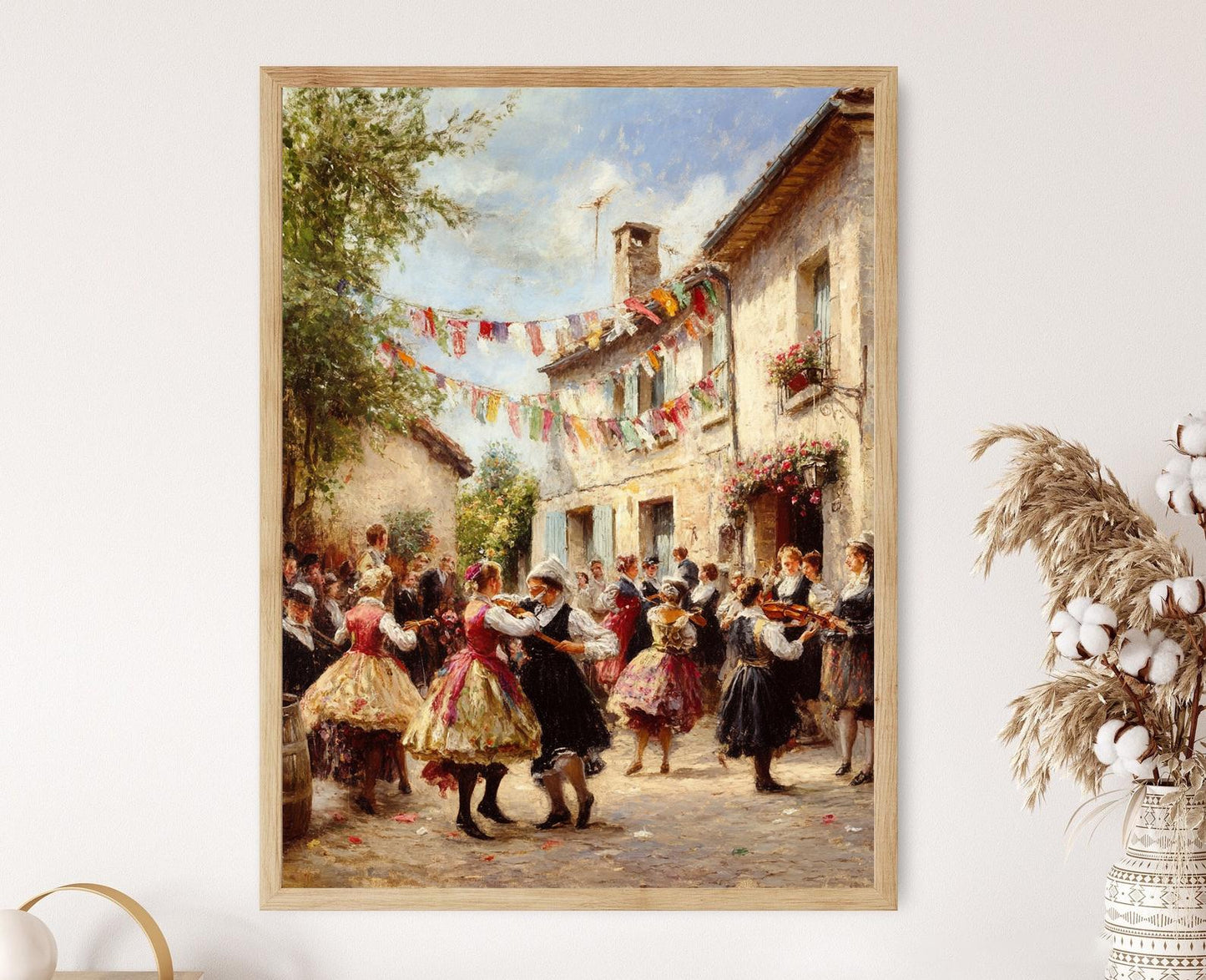 Affiche Bourrée – Impression artistique de danse folklorique traditionnelle