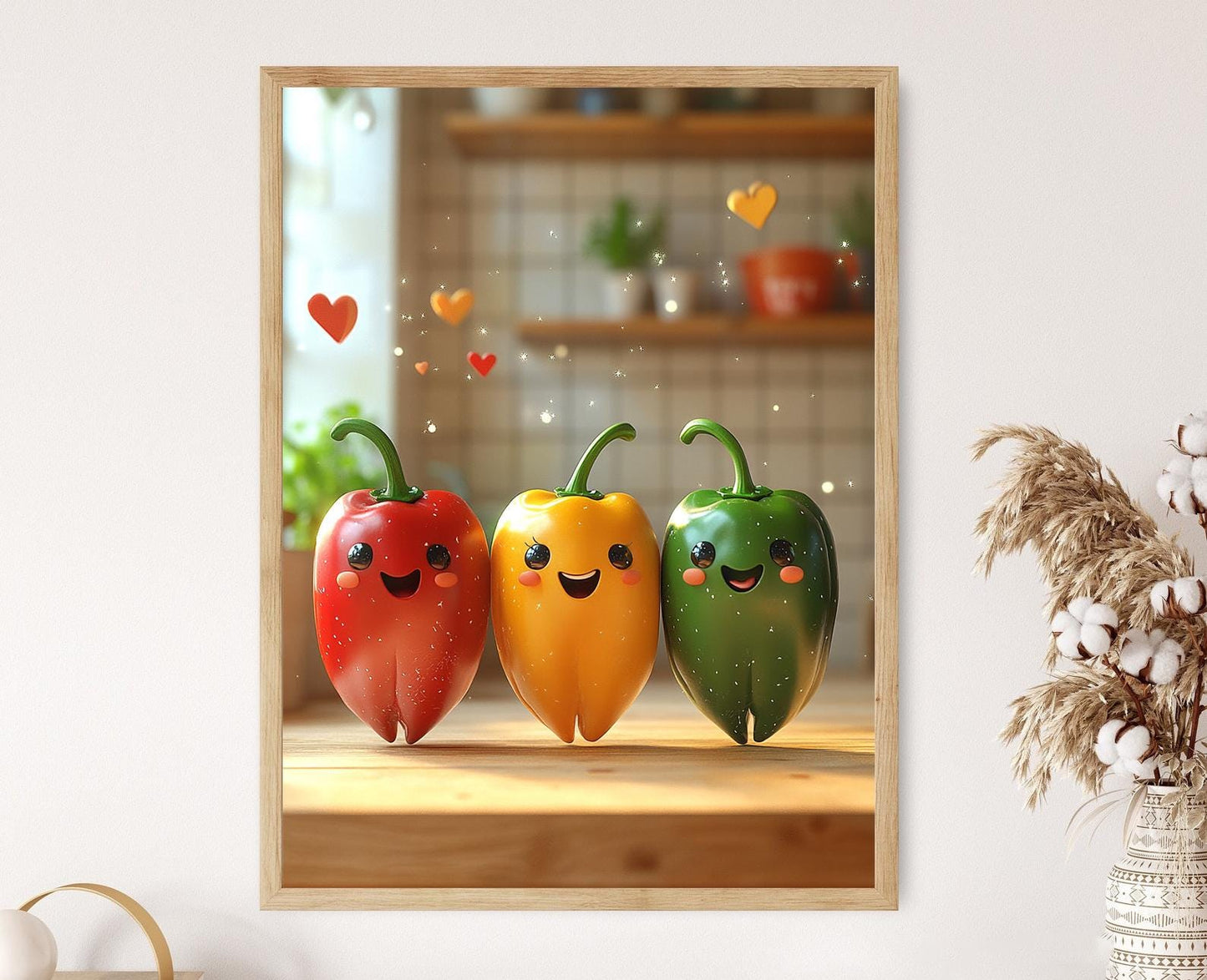 Affiche Poivrons – Illustration Amusante de Légumes pour Cuisine