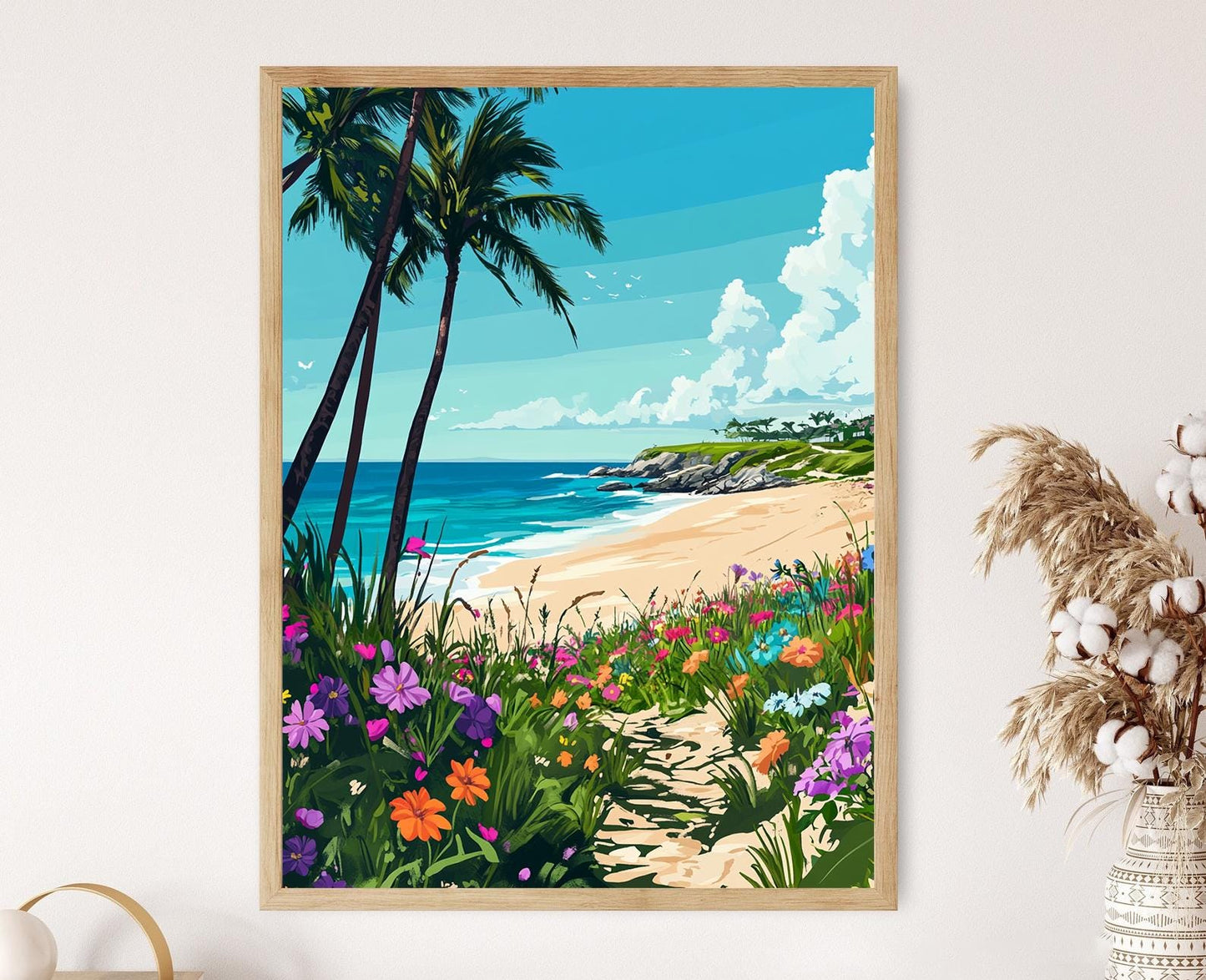 Affiche Plage Elbow – Illustration côtière de Bermudes élégante