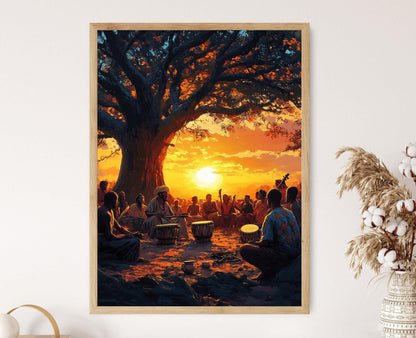 Affiche Griot Malien – Illustration culturelle, décoration du royaume du Mali