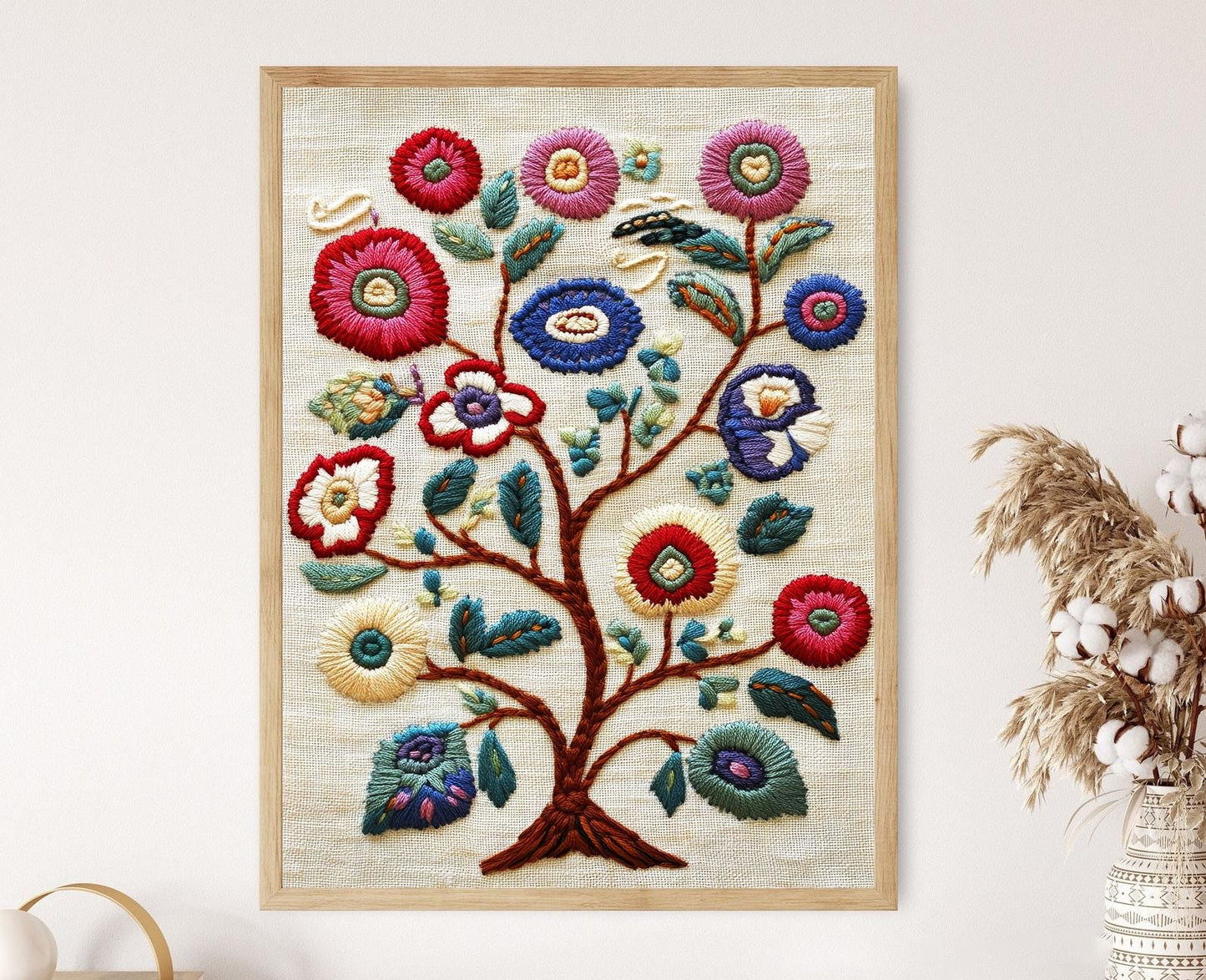 Affiche Folklore Balkan – Poster Impression Fleurs Serbes élégantes