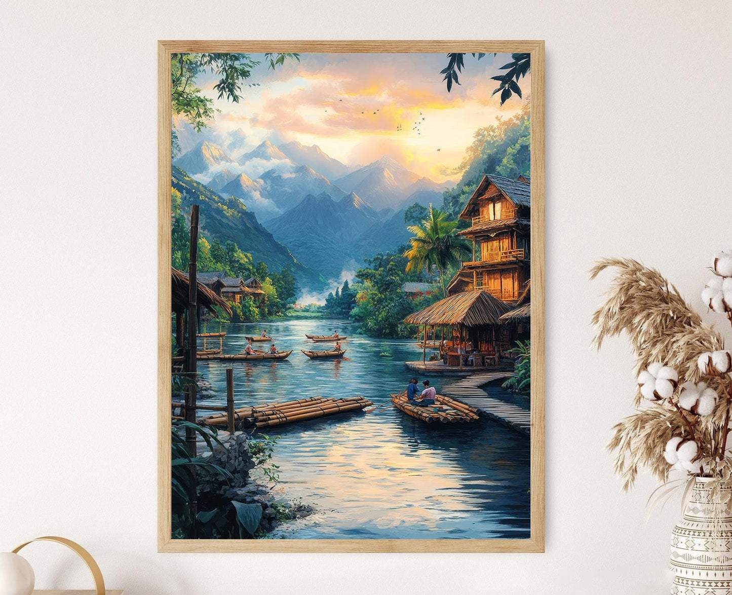 Affiche Laguna Village – Poster Traditions Filipines, Scène Aquatique