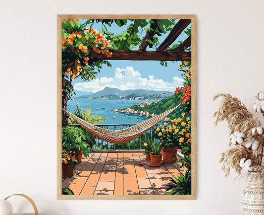 Affiche Florianópolis – Poster Art de Patio Côtier Brésilien