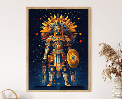 Affiche Huitzilopochtli – Poster Mythologie Aztec en Édition Fine