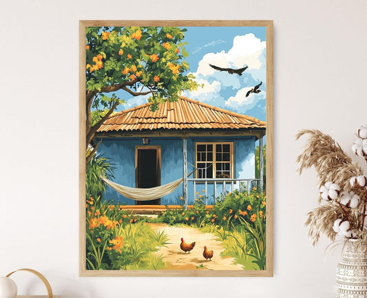 Affiche Maison d'Abuela – Illustration de l'art populaire portoricain