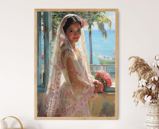 Affiche Mariée Filipina – Portrait Élégant pour Décor Romantique