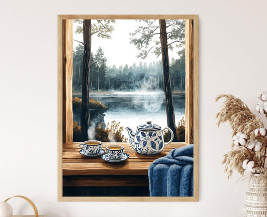 Affiche Sauna Finnois – Poster Art de Thé au Bord du Lac