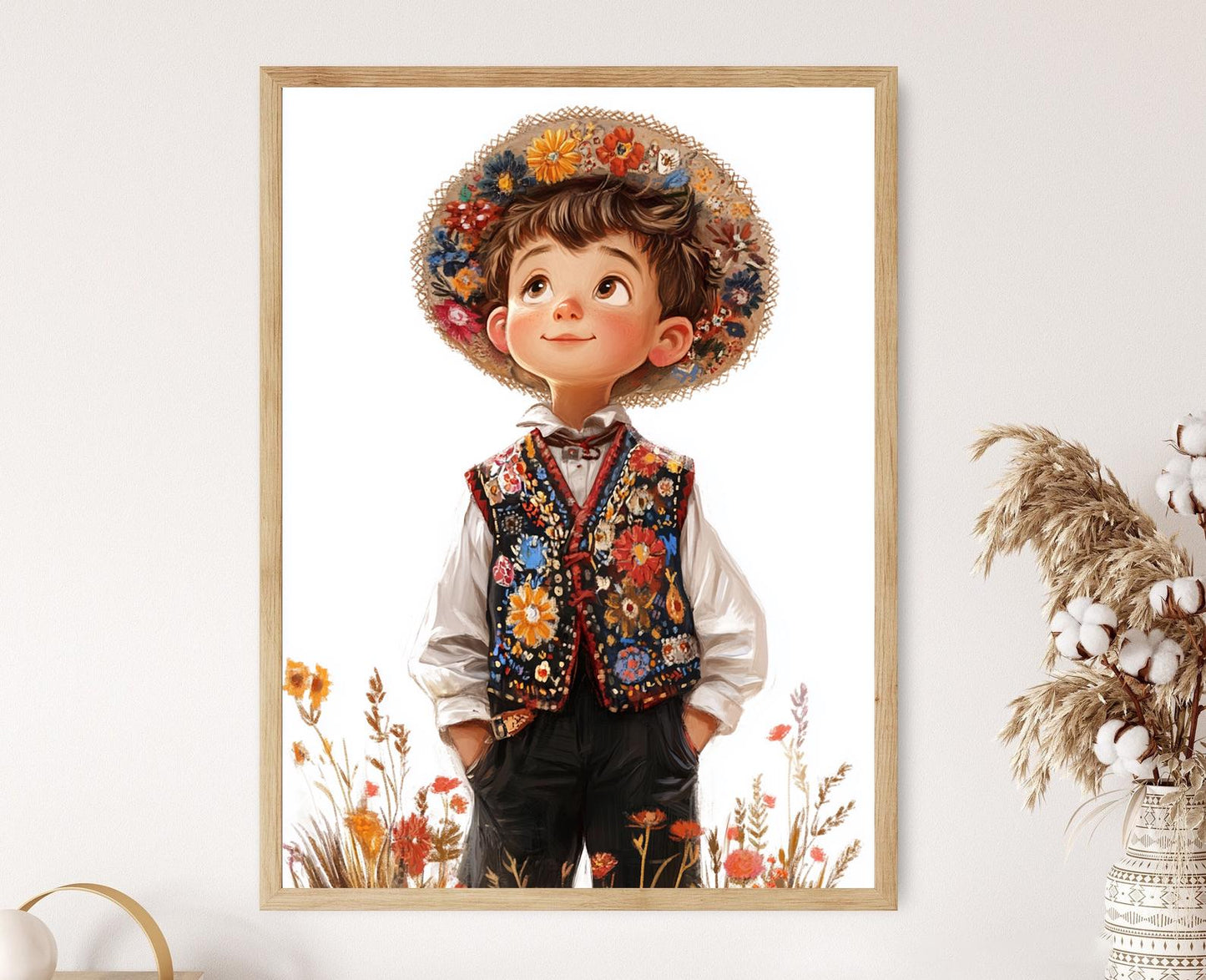 Affiche Garçon Polonais en Costume Traditionnel – Poster Décoratif Élegant