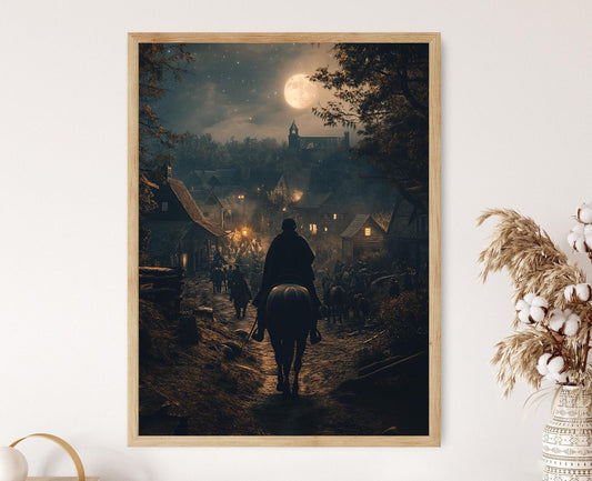 Affiche Paul Revere – Illustration héroïque de la Révolution américaine