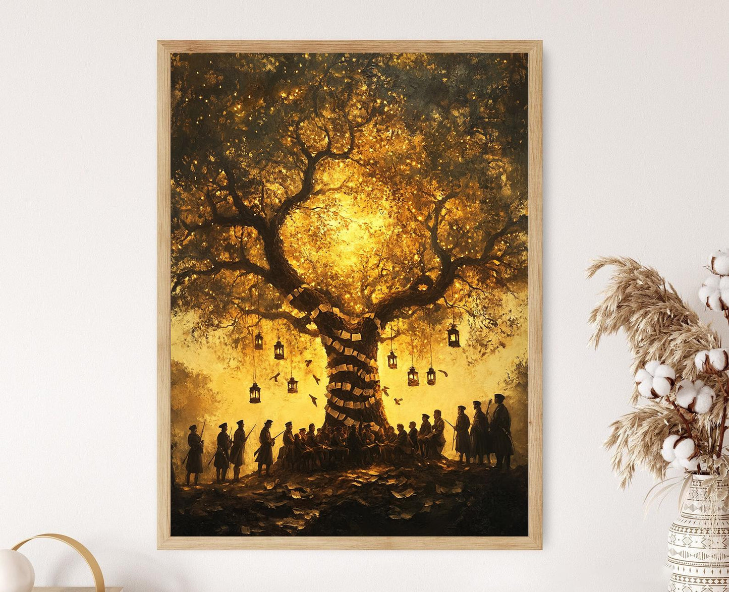 Affiche Arbre de la Liberté de Boston – Poster Art Révolutionnaire USA