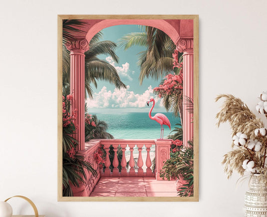 Affiche Miami Beach – Illustration Tropicale de Balcon en Floride
