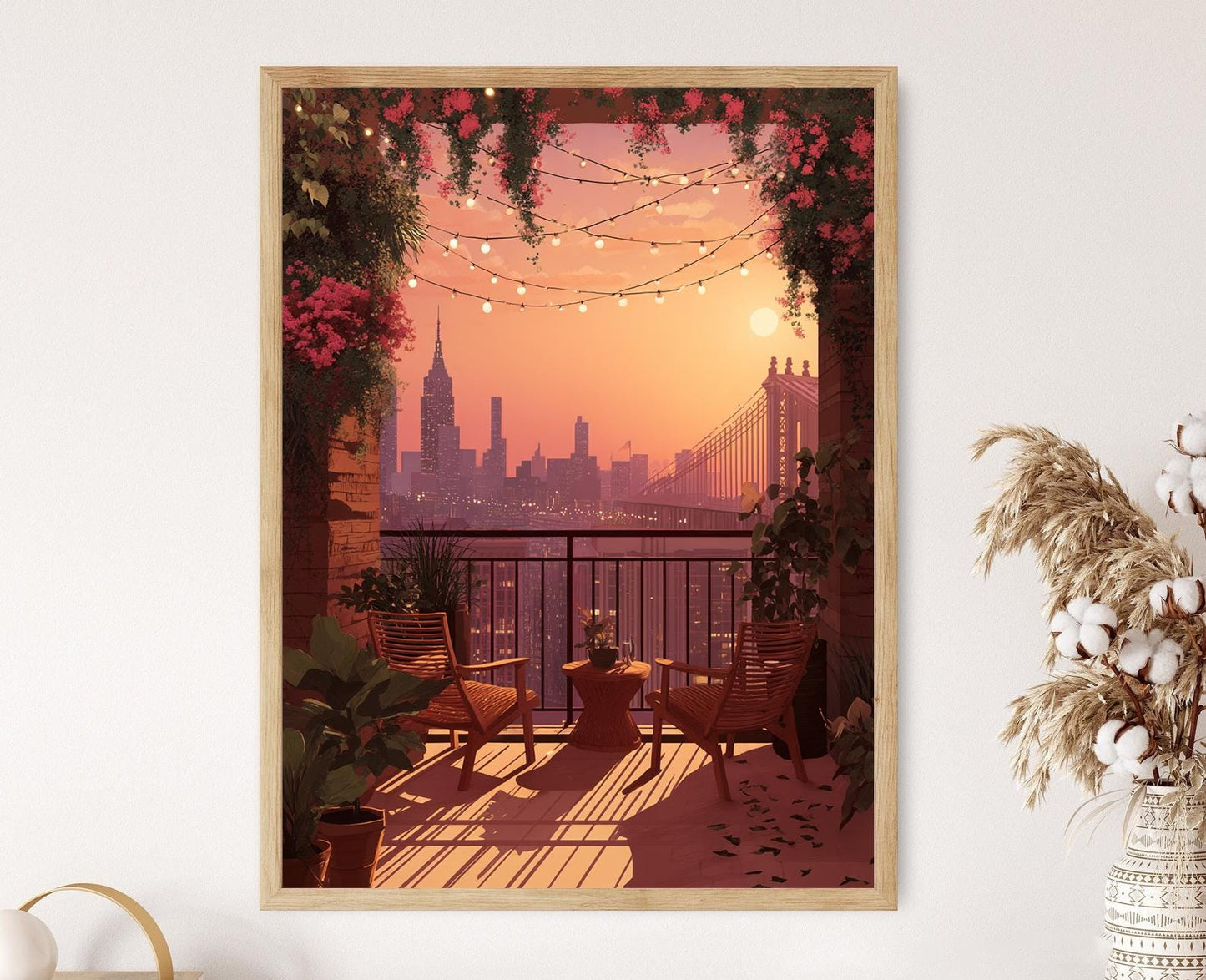 Affiche Jardin sur le Toit de Brooklyn – Illustration Terrasse Manhattan