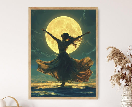 Affiche Danse Dabke Syrienne – Art du Folk Moyen-Orient sous la Lune