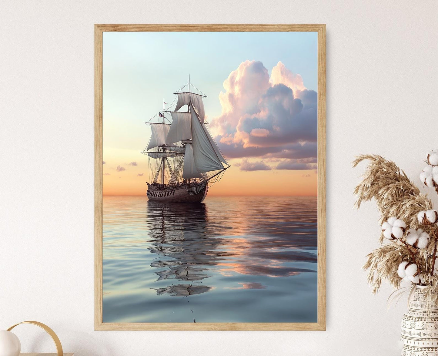 Affiche Mayflower en Mer Calme – Art Impression de l'Histoire Américaine