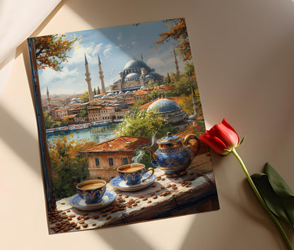 Affiche Café Turc Traditionnel – Imprimerie d'Art Sur Cups Ornées