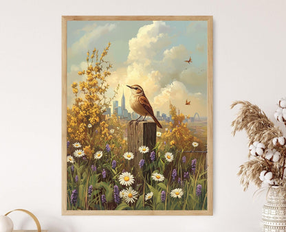 Affiche Nashville – Imprimé Art de la Skyline et Jardin de Fleurs