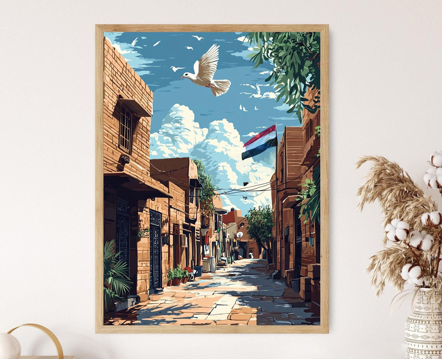 Affiche Murale Yéménite – Art de la Culture Urbaine et Drapeau