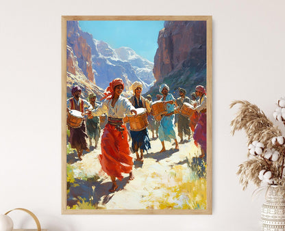 Jemenitisches Tanzplakat – Illustration der Bara-Tradition