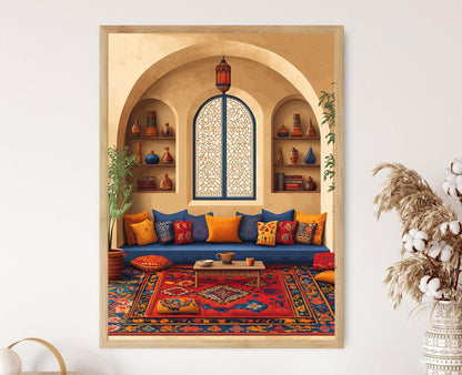 Affiche intérieure yéménite – Illustration décorative culturelle