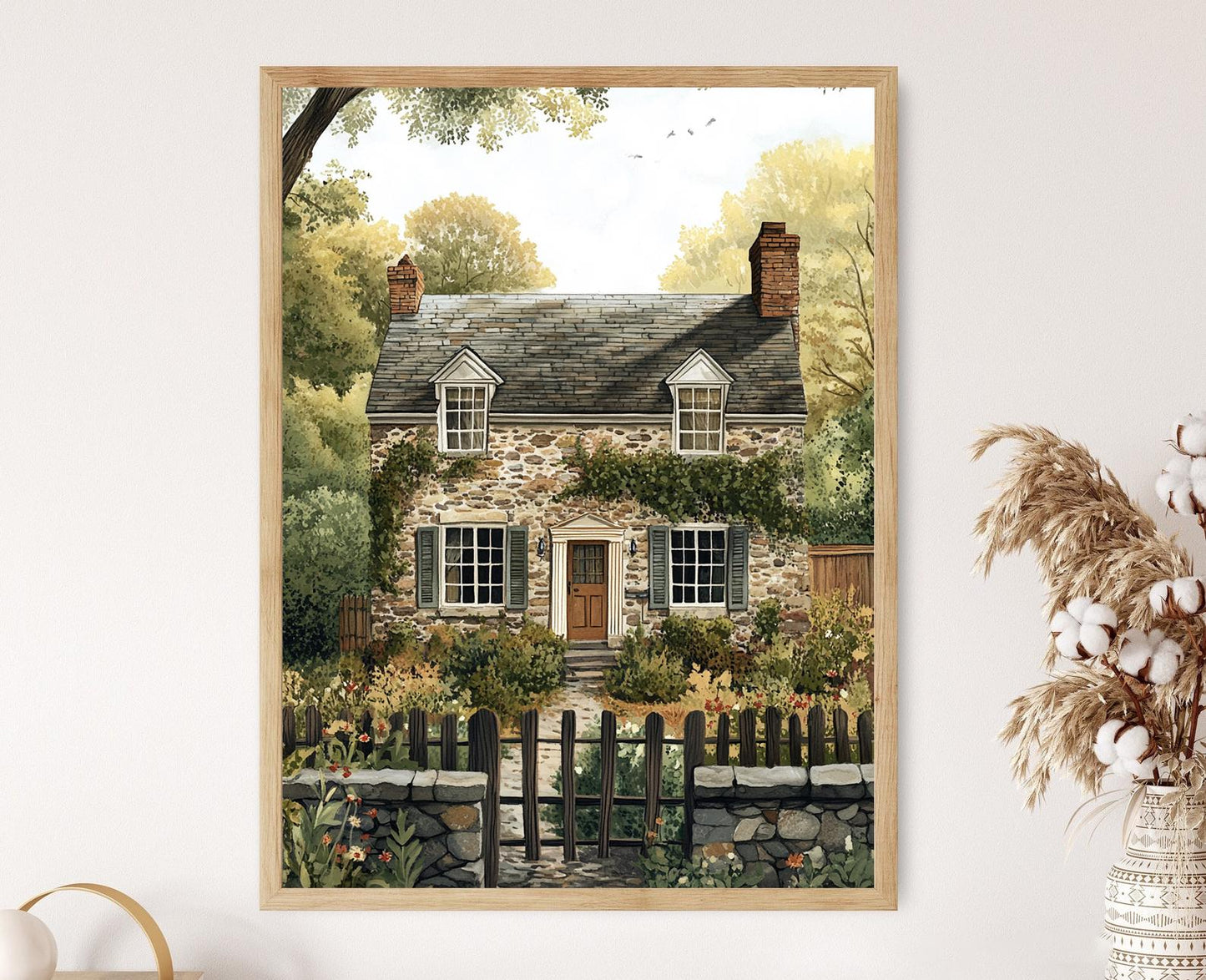 Affiche Maison Coloniale Lancaster – Illustration de Maison Historique en Pennsylvanie