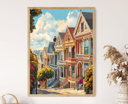 Affiche San Francisco - Art Print des Maisons Victoriennes Classiques