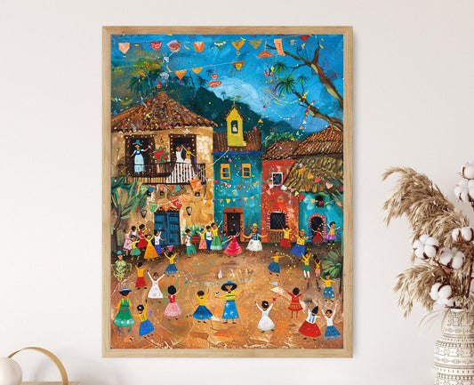 Affiche Festa Junina Colorée – Art Festif pour Décor Éclectique