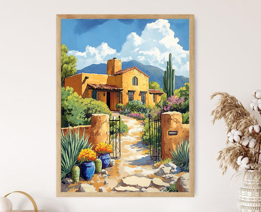 Affiche Tubac Adobe – Imprimé artistique du village d'Arizona
