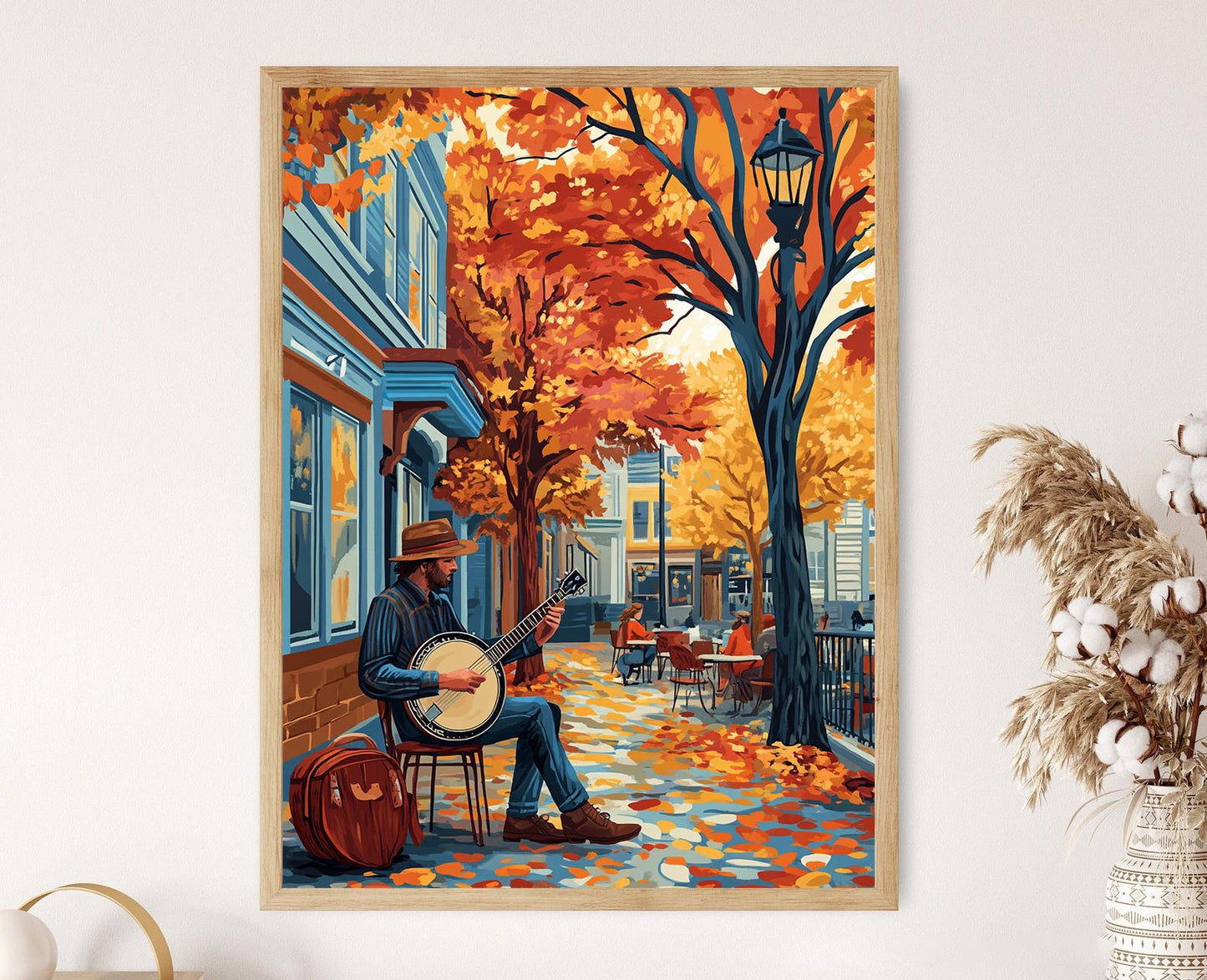 Affiche Musicien de Rue à Asheville – Illustration Art Mural & Banjo