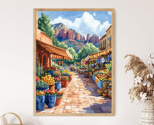 Affiche Marché de Sedona – Illustration des Arts de l'Arizona