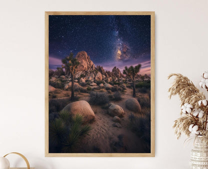 Affiche Joshua Tree – Poster Art avec arbres et ciel étoilé