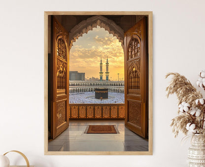 Affiche Kaaba à La Mecque – Poster Décor Islamique, Cadeau pour le Hajj