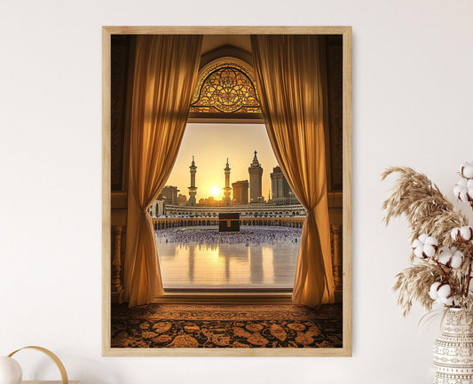 Affiche Kaaba à La Mecque – Décor Islamique, Cadeau pour le Hajj
