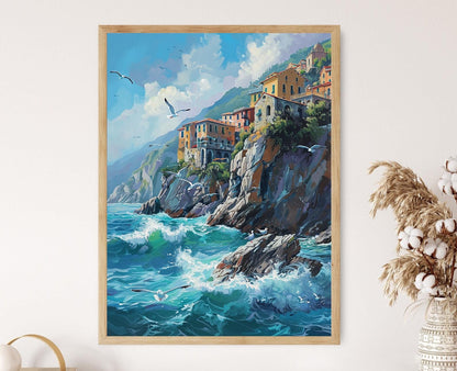 Affiche Cinque Terre – Poster Vue sur la Côte Italienne élégante