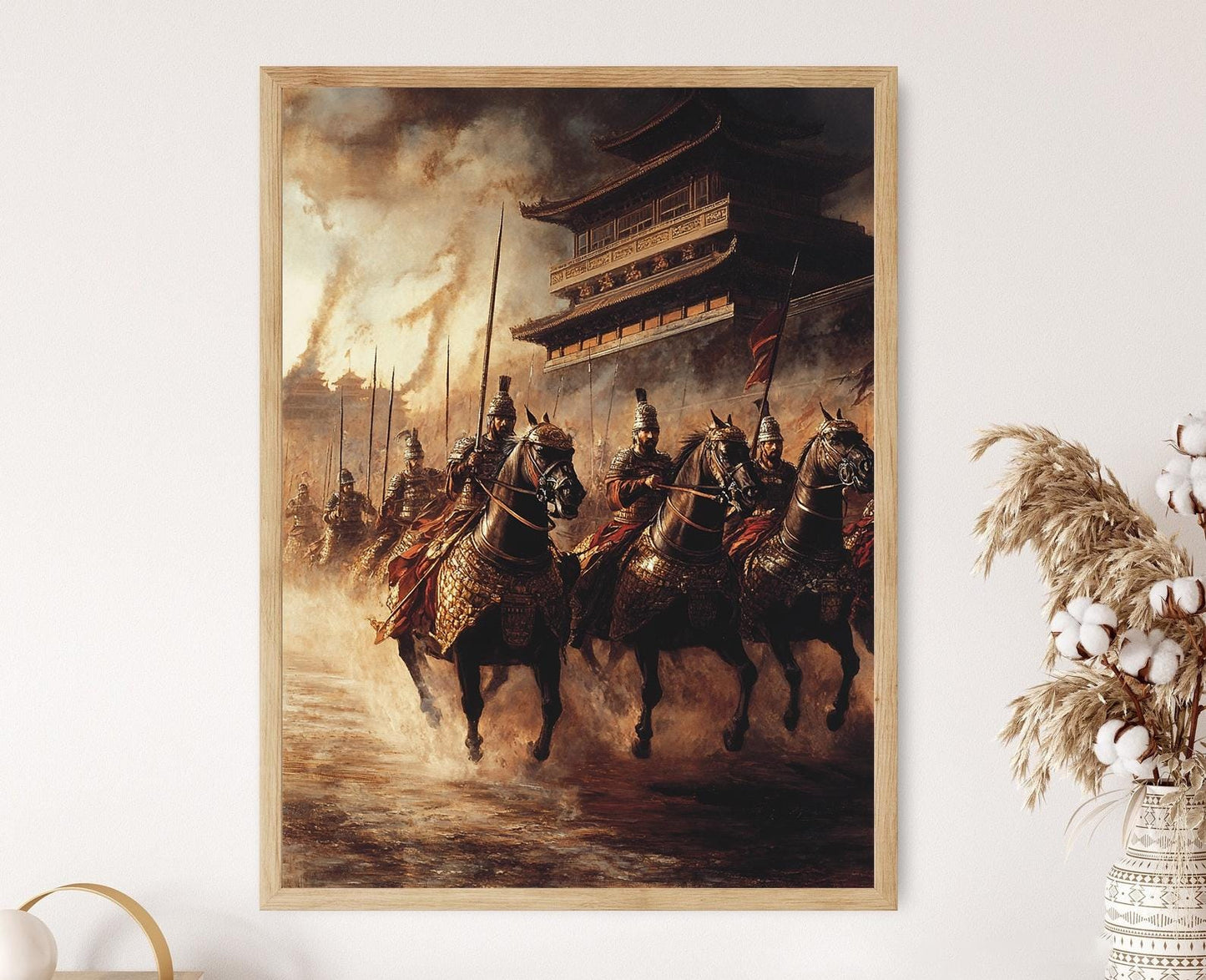 Affiche Art de la Bataille de Chariot de la Dynastie Han – Scène Militaire Historique