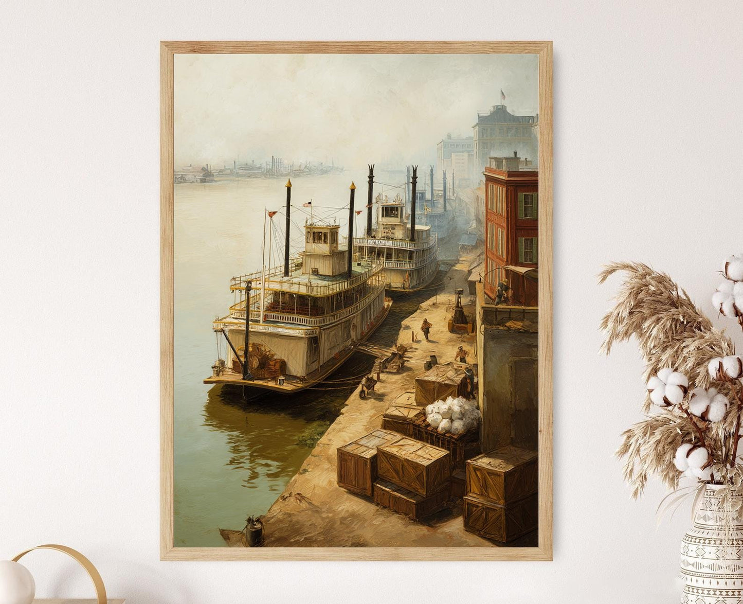 Affiche de la Nouvelle-Orléans – Poster de port à vapeur historique