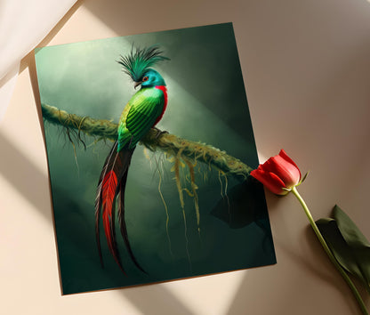 Affiche Oiseaux Élégants – Poster d'Art Tropical Quetzal Luxe