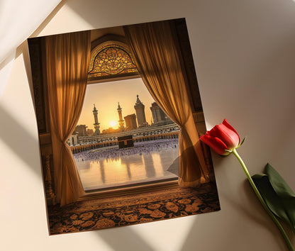 Affiche Kaaba à La Mecque – Décor Islamique, Cadeau pour le Hajj