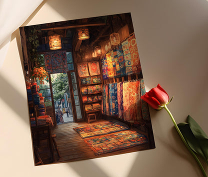 Affiche Kantha Nakshi de Dhaka – Poster Artistique Brodé