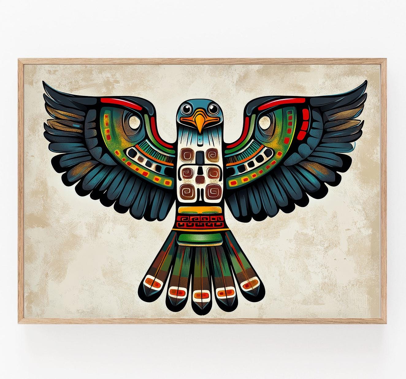 Affiche Aigle Haida – Poster Art Tribal, Décor Mural Symbolique