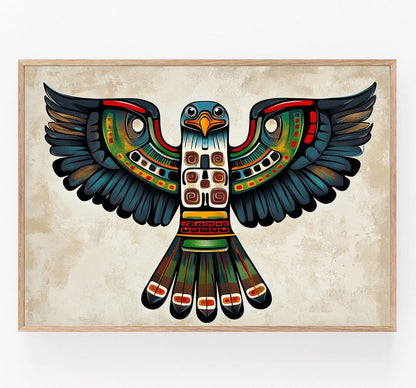 Affiche Aigle Haida – Poster Art Tribal, Décor Mural Symbolique