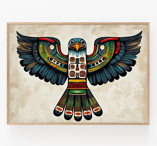 Affiche Aigle Haida – Poster Art Tribal, Décor Mural Symbolique