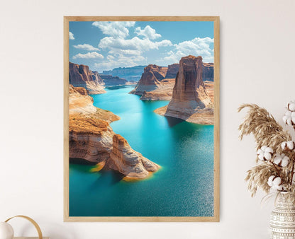 Affiche Lac Powell – Poster des formations rocheuses et eaux turquoises