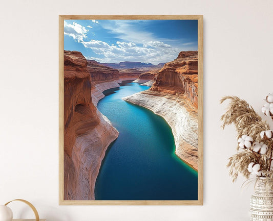 Affiche Lac Powell – Poster Canyons de Rocher Rouge et Eau Turquoise