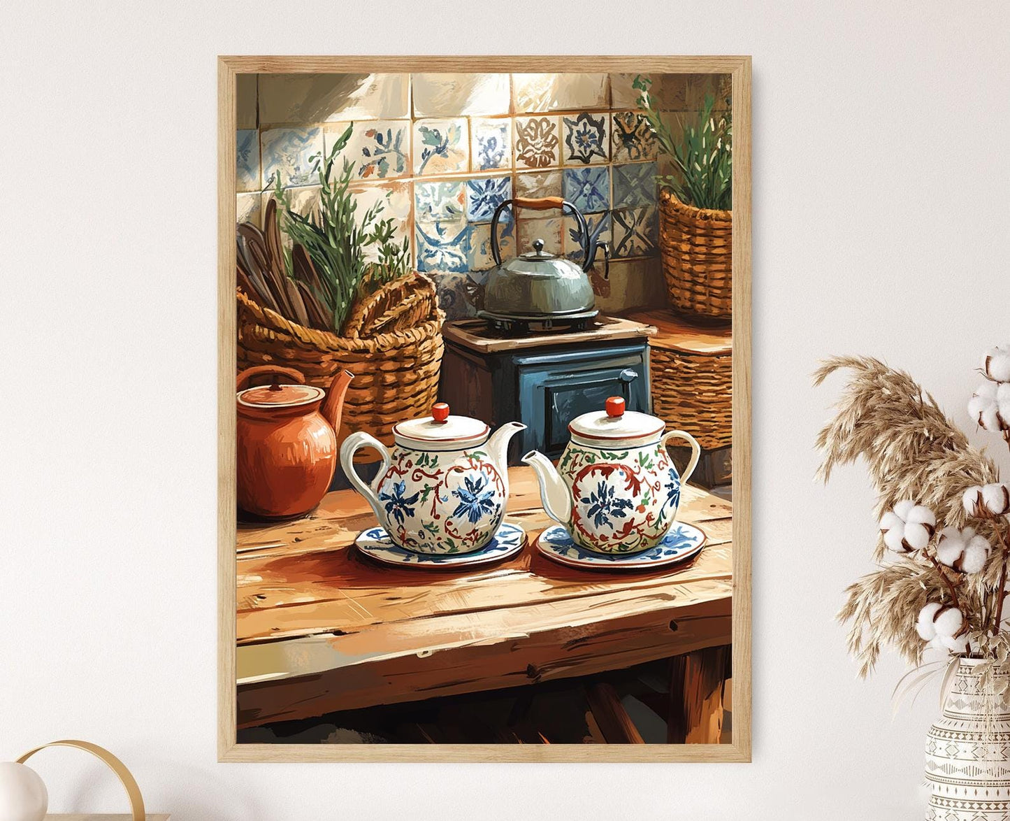 Affiche Set de Thé Ukrainien – Poster Décor de Cuisine de Village