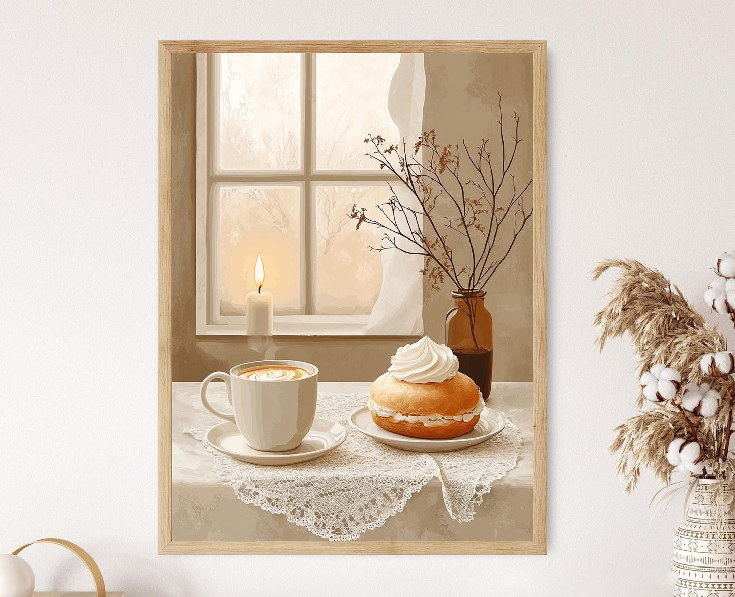 Affiche Fika Suédoise – Illustration de Semla, Café et Ambiance Chaleureuse
