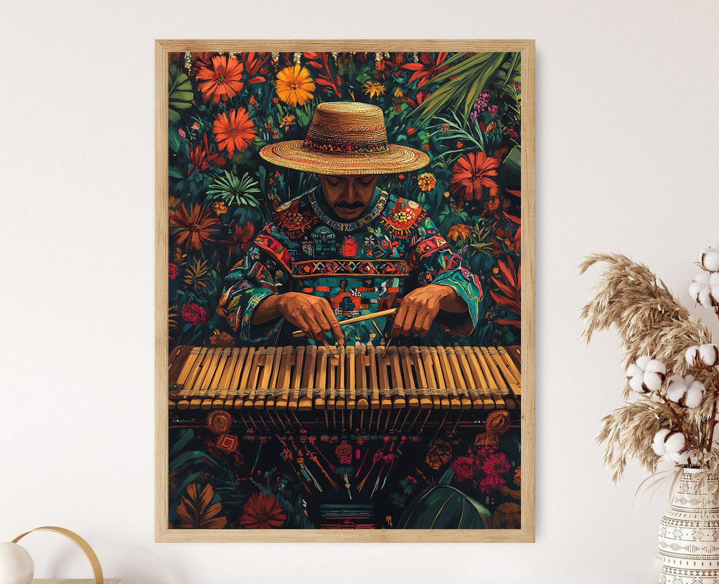 Affiche de Marimbiste Guatémaltèque – Poster de Musique Traditionnelle