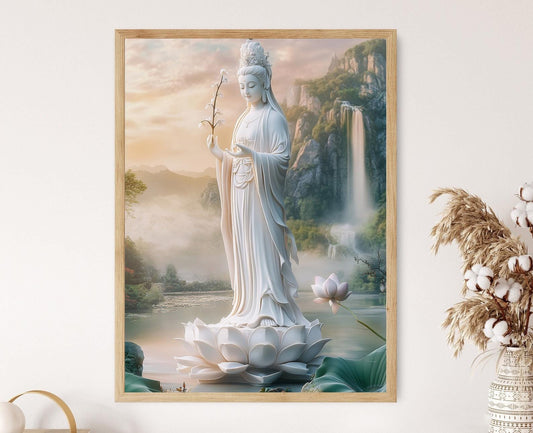 Affiche Guanyin Bodhisattva – Poster Art Zen pour un Intérieur Paisible