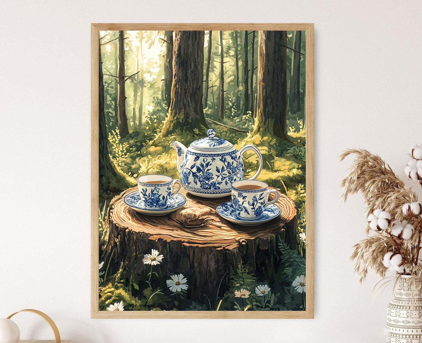 Affiche Ensemble de Thé Estonien – Poster Décor Nordic Clairière