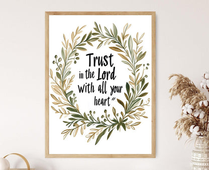 Affiche Proverbes 3:5-6 – Poster Confiance au Seigneur