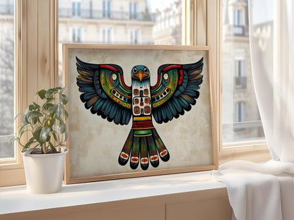 Affiche Aigle Haida – Poster Art Tribal, Décor Mural Symbolique